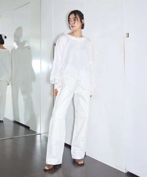 CITYSHOP(シティーショップ)の「《追加》HIGH GAUGH URAKE PULLOVER:カットソー(Tシャツ/カットソー・レディース・ホワイト/ブラック・FREE)」の18枚目の写真