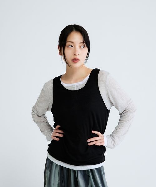 JEANASIS(ジーナシス)の「3カラーシアーレイヤードヘンリー2ピース/683768(Tシャツ/カットソー・レディース・グレー系その他/イエロー系その他/ブラック系その他/ブルー系その他・FREE)」の19枚目の写真