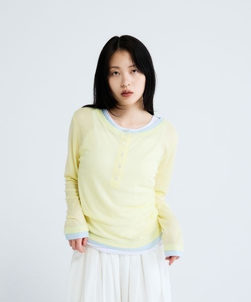 JEANASIS(ジーナシス)の「3カラーシアーレイヤードヘンリー2ピース/683768(Tシャツ/カットソー・レディース・グレー系その他/イエロー系その他/ブラック系その他/ブルー系その他・FREE)」の17枚目の写真