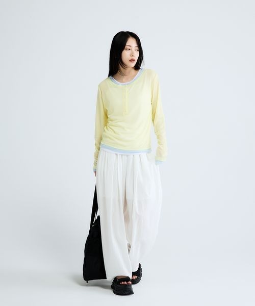 JEANASIS(ジーナシス)の「3カラーシアーレイヤードヘンリー2ピース/683768(Tシャツ/カットソー・レディース・グレー系その他/イエロー系その他/ブラック系その他/ブルー系その他・FREE)」の15枚目の写真