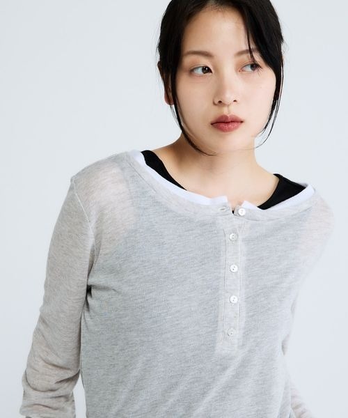 JEANASIS(ジーナシス)の「3カラーシアーレイヤードヘンリー2ピース/683768(Tシャツ/カットソー・レディース・グレー系その他/イエロー系その他/ブラック系その他/ブルー系その他・FREE)」の14枚目の写真