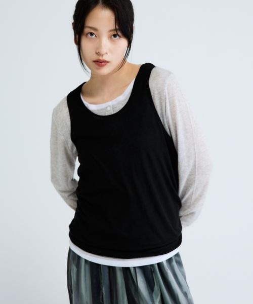 JEANASIS(ジーナシス)の「3カラーシアーレイヤードヘンリー2ピース/683768(Tシャツ/カットソー・レディース・グレー系その他/イエロー系その他/ブラック系その他/ブルー系その他・FREE)」の21枚目の写真