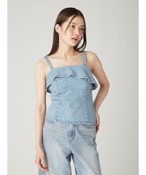 FRAY I.D(フレイアイディー)の「2wayデニムビスチェ(その他トップス・レディース・ブラック/ライトブルー/ホワイト・0/1)」の5枚目の写真