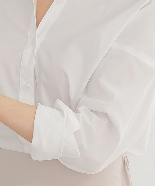 &BLOOM（アンドブルーム）の「ロゴ 刺繍入り シャツ ＆BLOOM（アンドブルーム）（シャツ/ブラウス・レディース・ホワイト/ピンク・L/M）」の13枚目の写真