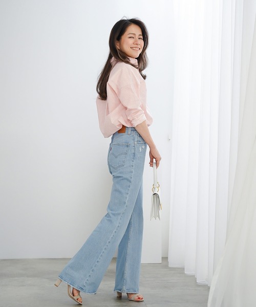 &BLOOM（アンドブルーム）の「ロゴ 刺繍入り シャツ ＆BLOOM（アンドブルーム）（シャツ/ブラウス・レディース・ホワイト/ピンク・L/M）」の4枚目の写真