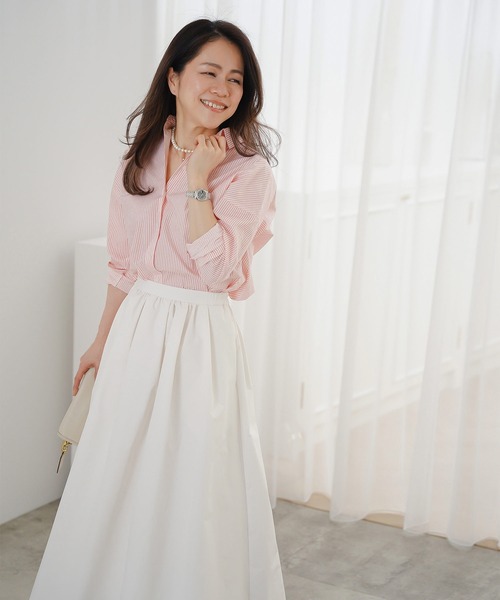 &BLOOM（アンドブルーム）の「ロゴ 刺繍入り シャツ ＆BLOOM（アンドブルーム）（シャツ/ブラウス・レディース・ホワイト/ピンク・L/M）」の17枚目の写真