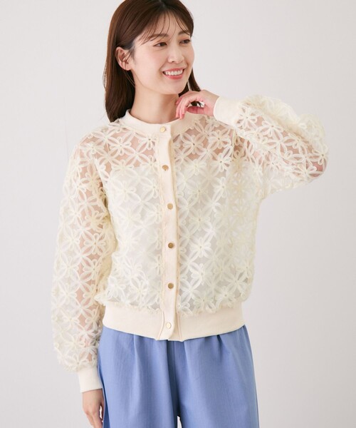 Jayro(ジャイロ)の「フラワー刺繍シアーブルゾン(ブルゾン・レディース・ブラック/ホワイト系その他2/ホワイト・FREE)」の17枚目の写真