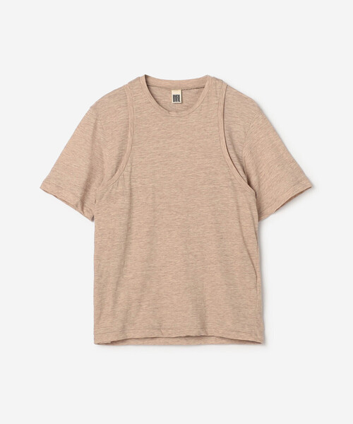UNFIL(アンフィル)の「UNFIL | スラブヤーン レイヤーどトップス WOMEN(Tシャツ/カットソー・レディース・キャメル/ライトグレー・1)」の3枚目の写真