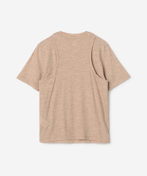 UNFIL(アンフィル)の「UNFIL | スラブヤーン レイヤーどトップス WOMEN(Tシャツ/カットソー・レディース・キャメル/ライトグレー・1)」の4枚目の写真