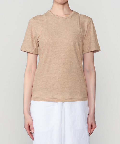 UNFIL(アンフィル)の「UNFIL | スラブヤーン レイヤーどトップス WOMEN(Tシャツ/カットソー・レディース・キャメル/ライトグレー・1)」の15枚目の写真