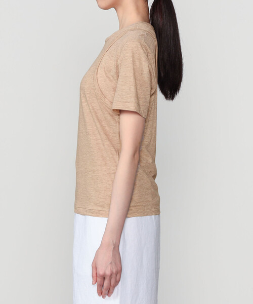 UNFIL(アンフィル)の「UNFIL | スラブヤーン レイヤーどトップス WOMEN(Tシャツ/カットソー・レディース・キャメル/ライトグレー・1)」の16枚目の写真