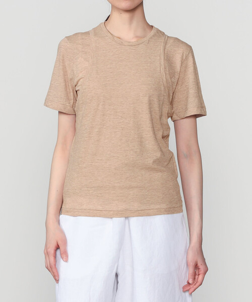 UNFIL(アンフィル)の「UNFIL | スラブヤーン レイヤーどトップス WOMEN(Tシャツ/カットソー・レディース・キャメル/ライトグレー・1)」の18枚目の写真