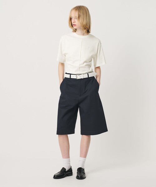 ER(イーアール)の「<ER>コットン チノ ハーフパンツ(その他パンツ・レディース・ライトグレー/ネイビー・S/M)」の5枚目の写真