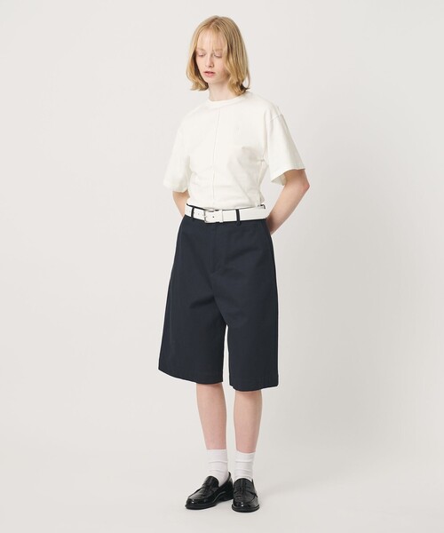 ER(イーアール)の「<ER>コットン チノ ハーフパンツ(その他パンツ・レディース・ライトグレー/ネイビー・S/M)」の6枚目の写真