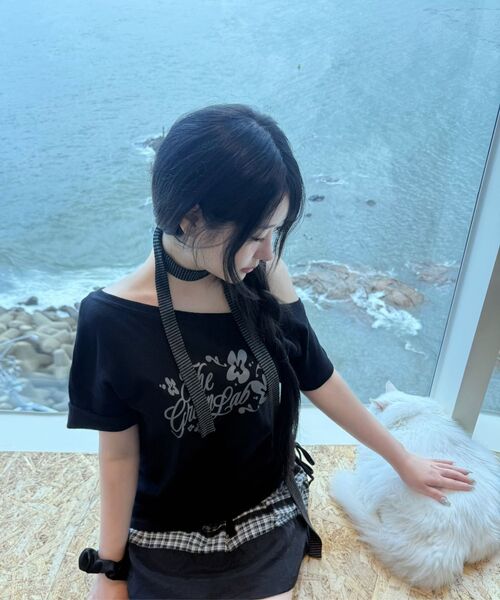 THE GREEN LAB（ザグリーンラボ）の「アンバランスシャーリングタイ半袖Tシャツ[ホワイト]（Tシャツ/カットソー・レディース・その他・FREE）」の13枚目の写真