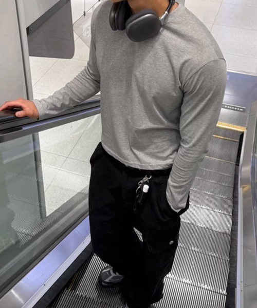 NOWLE(ノウル)の「【NOWLE】タイトフィット エッセンシャル クルーネック ボックス ロンT(Tシャツ/カットソー・メンズ・グレー/ブラック・MEDIUM/LARGE/X-LARGE/SMALL)」の9枚目の写真