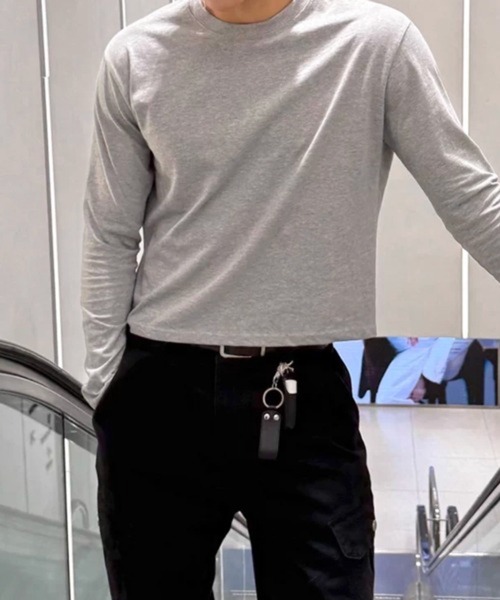 NOWLE(ノウル)の「【NOWLE】タイトフィット エッセンシャル クルーネック ボックス ロンT(Tシャツ/カットソー・メンズ・グレー/ブラック・MEDIUM/LARGE/X-LARGE/SMALL)」の11枚目の写真