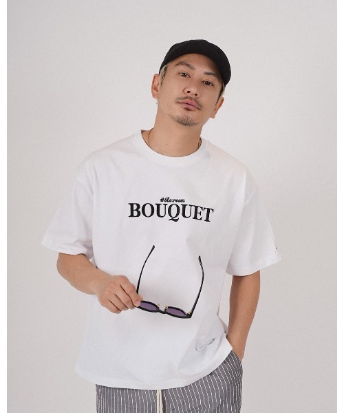 #Re:room（リルーム）の「ブーケエンブロイダリーTシャツ（Tシャツ/カットソー・メンズ・ホワイト/ブラック・M-L/S-M）」の3枚目の写真
