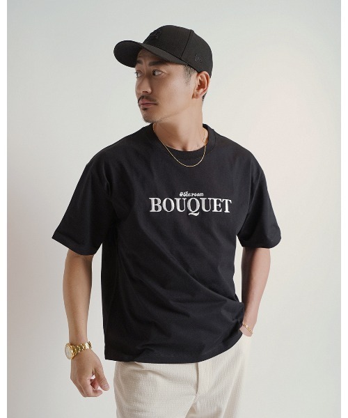 #Re:room（リルーム）の「ブーケエンブロイダリーTシャツ（Tシャツ/カットソー・メンズ・ホワイト/ブラック・M-L/S-M）」の10枚目の写真