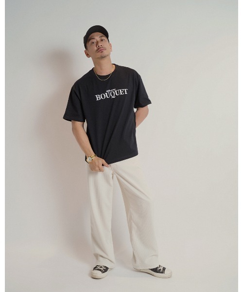 #Re:room（リルーム）の「ブーケエンブロイダリーTシャツ（Tシャツ/カットソー・メンズ・ホワイト/ブラック・M-L/S-M）」の13枚目の写真