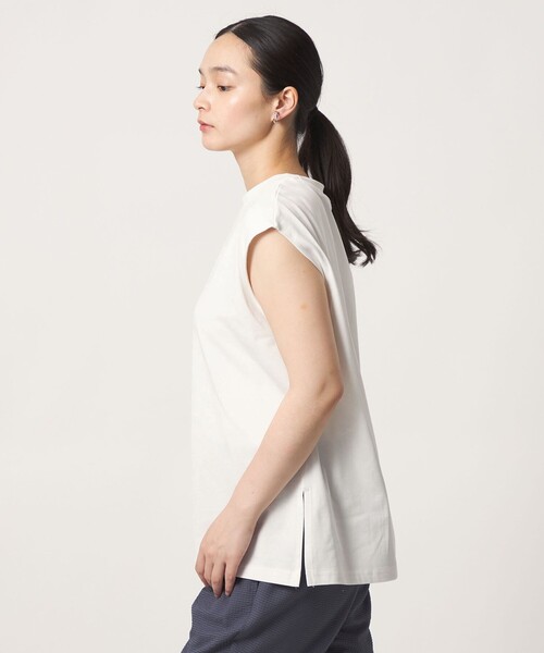 A DAY IN THE LIFE UNITED ARROWS（アデイインザライフユナイテッドアローズ）の「USAコットン ノースリーブTシャツ＜A DAY IN THE LIFE＞（Tシャツ/カットソー・レディース・ブラック/その他2/オフホワイト/ライトピンク・FREE）」の5枚目の写真