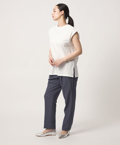 A DAY IN THE LIFE UNITED ARROWS（アデイインザライフユナイテッドアローズ）の「USAコットン ノースリーブTシャツ＜A DAY IN THE LIFE＞（Tシャツ/カットソー・レディース・ブラック/その他2/オフホワイト/ライトピンク・FREE）」の6枚目の写真