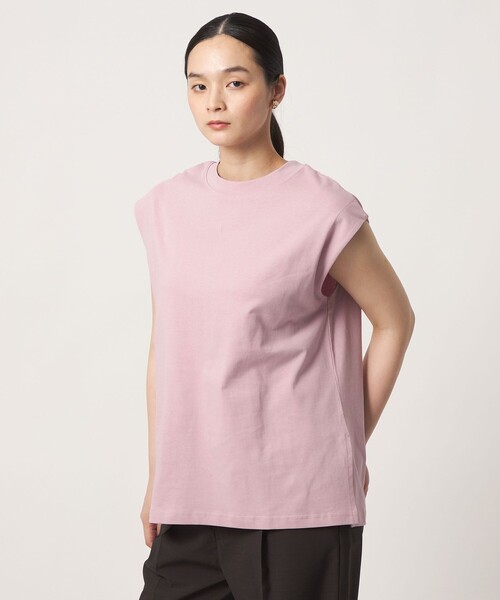 A DAY IN THE LIFE UNITED ARROWS（アデイインザライフユナイテッドアローズ）の「USAコットン ノースリーブTシャツ＜A DAY IN THE LIFE＞（Tシャツ/カットソー・レディース・ブラック/その他2/オフホワイト/ライトピンク・FREE）」の7枚目の写真
