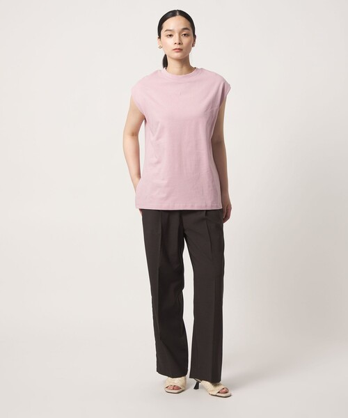 A DAY IN THE LIFE UNITED ARROWS（アデイインザライフユナイテッドアローズ）の「USAコットン ノースリーブTシャツ＜A DAY IN THE LIFE＞（Tシャツ/カットソー・レディース・ブラック/その他2/オフホワイト/ライトピンク・FREE）」の8枚目の写真
