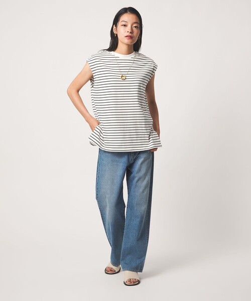 A DAY IN THE LIFE UNITED ARROWS（アデイインザライフユナイテッドアローズ）の「USAコットン ノースリーブTシャツ＜A DAY IN THE LIFE＞（Tシャツ/カットソー・レディース・ブラック/その他2/オフホワイト/ライトピンク・FREE）」の10枚目の写真