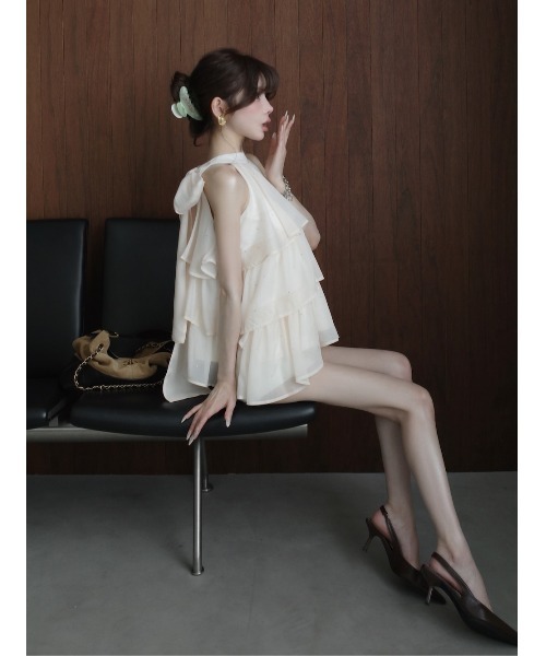 Darich（ダーリッチ）の「ホルターリボンティアードビジュートップス