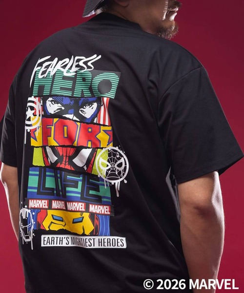 SAKAZEN(サカゼン)の「「MARVEL」 Tシャツ 半袖 メンズ 大きいサイズ ロゴプリント「アベンジャーズ」「マーベル」 サカゼン80周年記念 オリジナルデザイン(Tシャツ/カットソー・メンズ・C/A/B/D・X3(6L~7L)/X2(4L~5L)/X1(3L~4L))」の5枚目の写真