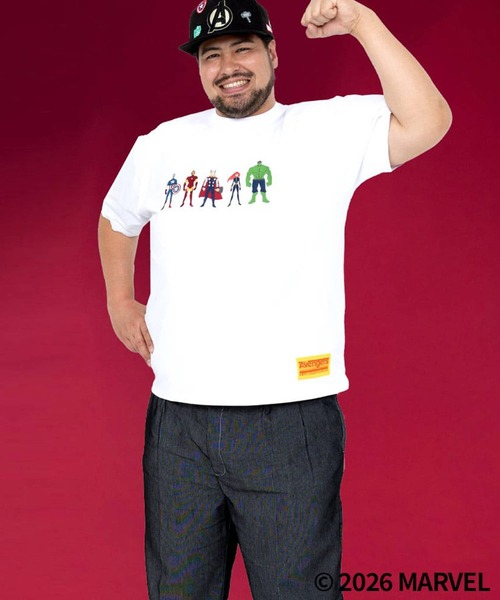 SAKAZEN(サカゼン)の「「MARVEL」 Tシャツ 半袖 メンズ 大きいサイズ ロゴプリント「アベンジャーズ」「マーベル」 サカゼン80周年記念 オリジナルデザイン(Tシャツ/カットソー・メンズ・C/A/B/D・X3(6L~7L)/X2(4L~5L)/X1(3L~4L))」の19枚目の写真