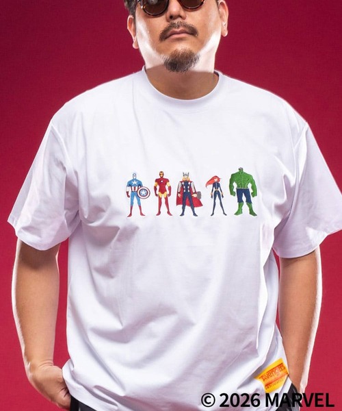 SAKAZEN(サカゼン)の「「MARVEL」 Tシャツ 半袖 メンズ 大きいサイズ ロゴプリント「アベンジャーズ」「マーベル」 サカゼン80周年記念 オリジナルデザイン(Tシャツ/カットソー・メンズ・C/A/B/D・X3(6L~7L)/X2(4L~5L)/X1(3L~4L))」の20枚目の写真