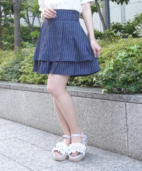 axes femme POETIQUE（アクシーズファムポエティック）の「ハイウエストプリーツスカパン（その他パンツ・レディース・ネイビー/レッド/ブラック・MEDIUM）」の3枚目の写真