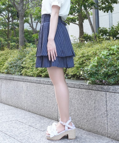 axes femme POETIQUE（アクシーズファムポエティック）の「ハイウエストプリーツスカパン（その他パンツ・レディース・ネイビー/レッド/ブラック・MEDIUM）」の5枚目の写真