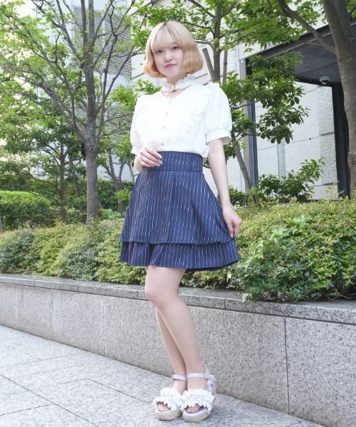 axes femme POETIQUE（アクシーズファムポエティック）の「ハイウエストプリーツスカパン（その他パンツ・レディース・ネイビー/レッド/ブラック・MEDIUM）」の8枚目の写真