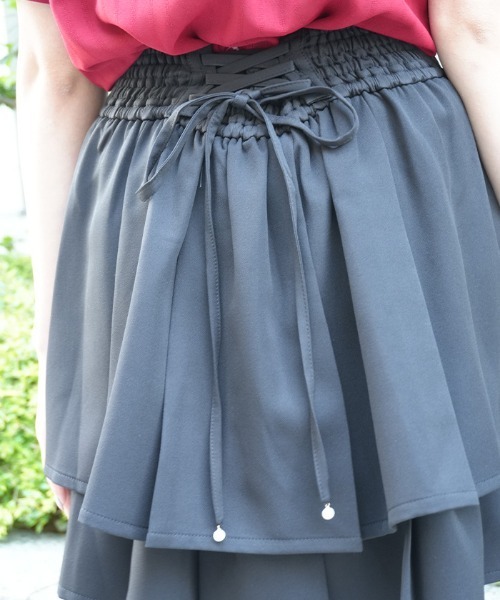 axes femme POETIQUE（アクシーズファムポエティック）の「ハイウエストプリーツスカパン（その他パンツ・レディース・ネイビー/レッド/ブラック・MEDIUM）」の9枚目の写真