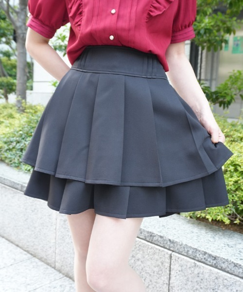 axes femme POETIQUE（アクシーズファムポエティック）の「ハイウエストプリーツスカパン（その他パンツ・レディース・ネイビー/レッド/ブラック・MEDIUM）」の10枚目の写真