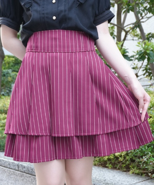 axes femme POETIQUE（アクシーズファムポエティック）の「ハイウエストプリーツスカパン（その他パンツ・レディース・ネイビー/レッド/ブラック・MEDIUM）」の11枚目の写真