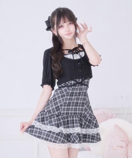 Pal elfy（パルエルフィー）の「ウエストクロスリボンカーディガン（Tシャツ/カットソー・レディース・ブラック/オフホワイト/ブラック系その他・フリー）」の13枚目の写真