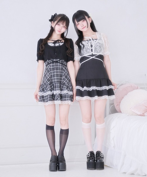 Pal elfy（パルエルフィー）の「ウエストクロスリボンカーディガン（Tシャツ/カットソー・レディース・ブラック/オフホワイト/ブラック系その他・フリー）」の22枚目の写真