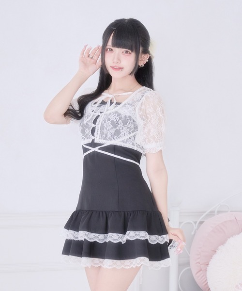 Pal elfy（パルエルフィー）の「ウエストクロスリボンカーディガン（Tシャツ/カットソー・レディース・ブラック/オフホワイト/ブラック系その他・フリー）」の8枚目の写真
