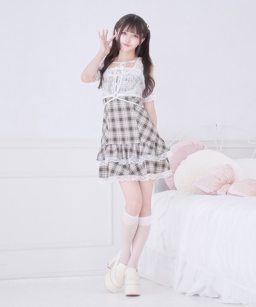 Pal elfy（パルエルフィー）の「ウエストクロスリボンカーディガン（Tシャツ/カットソー・レディース・ブラック/オフホワイト/ブラック系その他・フリー）」の6枚目の写真