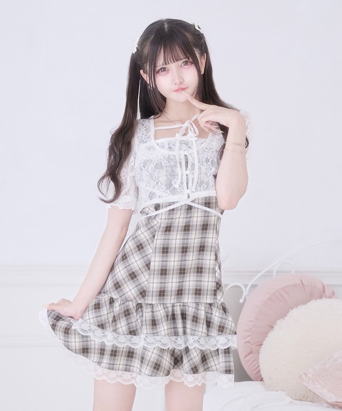 Pal elfy（パルエルフィー）の「ウエストクロスリボンカーディガン（Tシャツ/カットソー・レディース・ブラック/オフホワイト/ブラック系その他・フリー）」の4枚目の写真