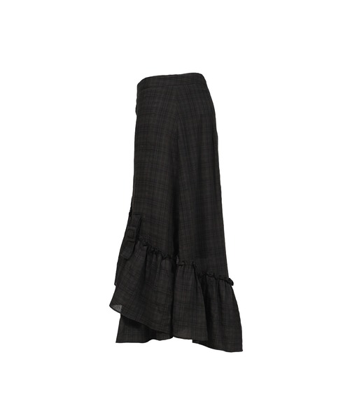 BOHEMSEO（ボヘミアンソウル）の「DRAPED FRILL STRAP SKIRT（スカート・レディース・ブラック・OS）」の3枚目の写真