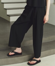 【はっ水/セットアップ】ストレッチナイロン ラップ風ワイドパンツ