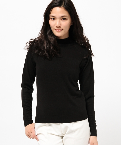 OUTLET（アウトレット）の「【mystic】カシミヤタッチミドルネックニット（ニット/セーター・レディース・オフホワイト/ブラック/キャメル/レッド・FREE）」の2枚目の写真