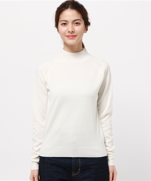 OUTLET（アウトレット）の「【mystic】カシミヤタッチミドルネックニット（ニット/セーター・レディース・オフホワイト/ブラック/キャメル/レッド・FREE）」の5枚目の写真