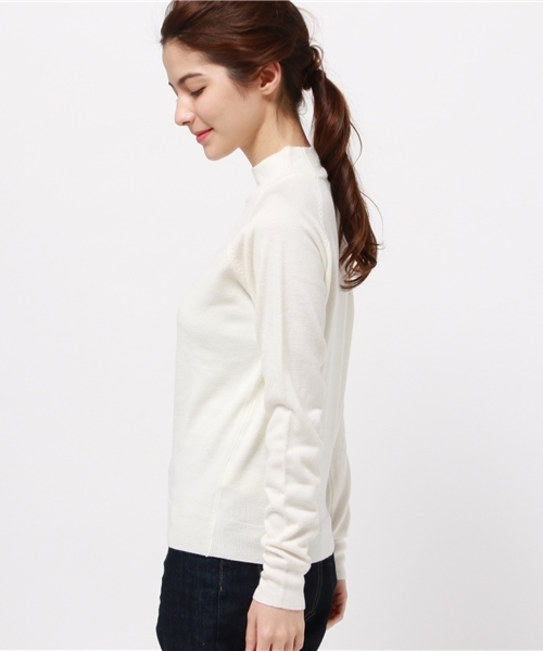 OUTLET（アウトレット）の「【mystic】カシミヤタッチミドルネックニット（ニット/セーター・レディース・オフホワイト/ブラック/キャメル/レッド・FREE）」の6枚目の写真