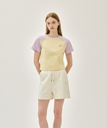 W SMALL REGULAR LOGO RAGLAN CROP TEE